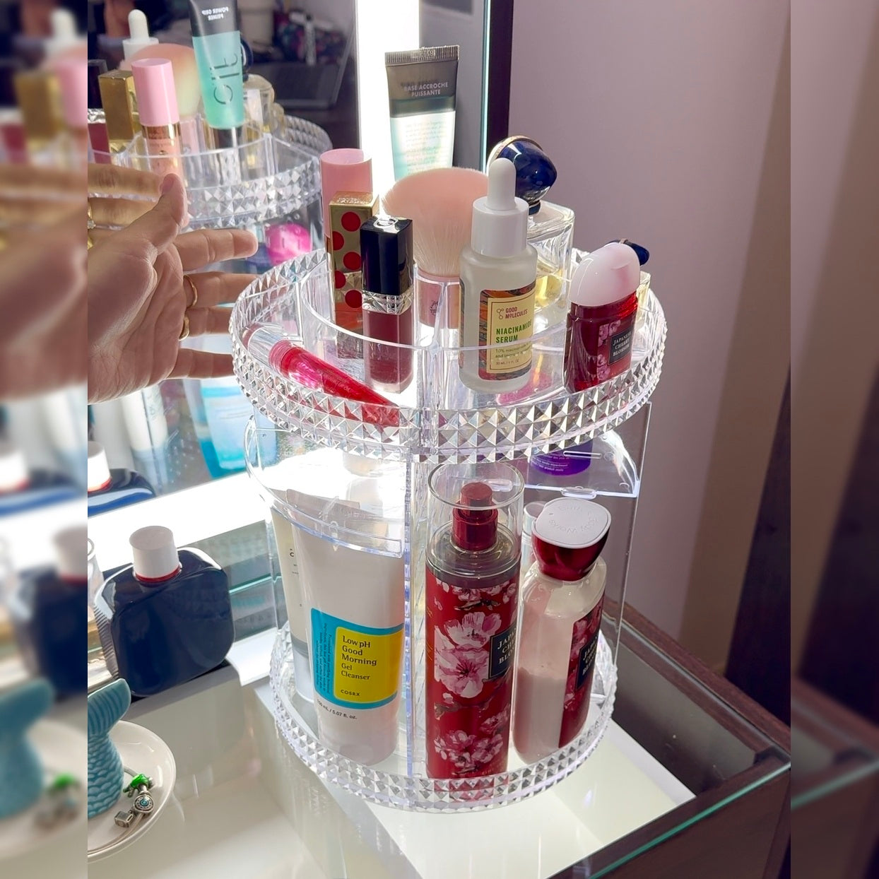 Organizador Acrílico de Maquillaje Giratorio 360°