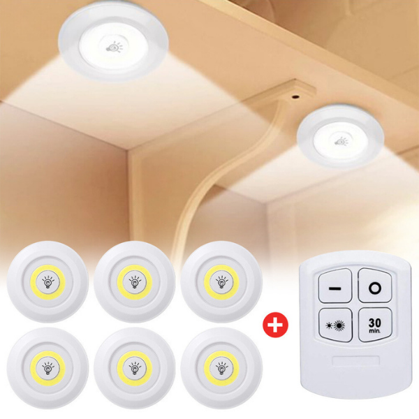 Set 3 Luces LED Inalámbricas® — Sin Cables con Control Remoto