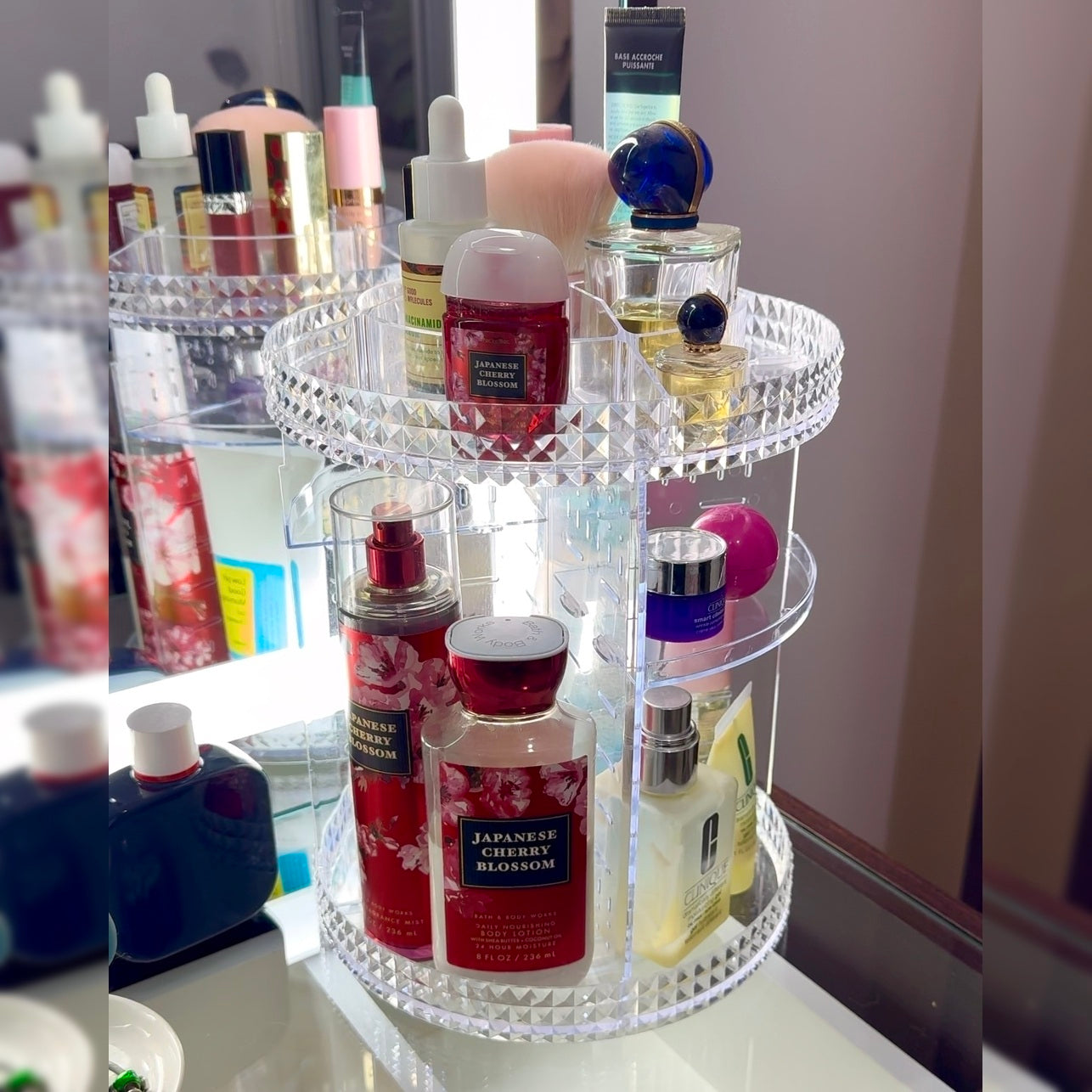 Organizador Acrílico de Maquillaje Giratorio 360°