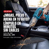 Aspiradora inalámbrica 200W limpiando migas y arena del asiento del auto