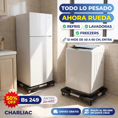 Base con ruedas para refrigerador, lavadora y freezer de 40 a 60 cm