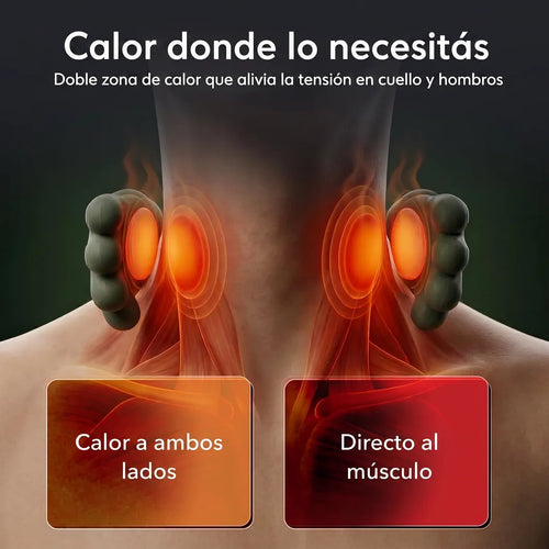 Masajeador Shiatsu de Cuello con Calor® — Recargable, Relaja en 15 Min