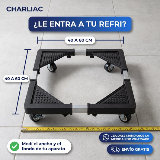 Medida de la base con ruedas: ajustable de 40 a 60 cm de ancho y de fondo