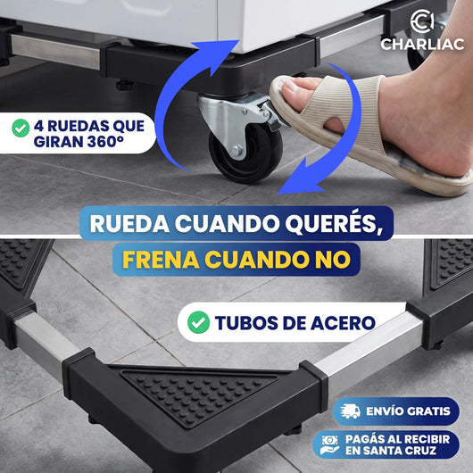 Ruedas que giran 360 grados con freno y tubos de acero
