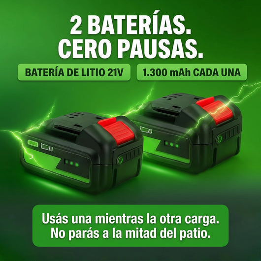 Cortadora de Pasto y Maleza 4 en 1® — Inalámbrica, 2 Baterías 21V + Envío Gratis