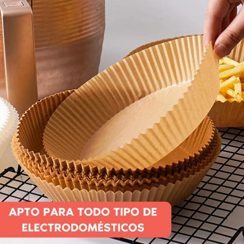 Moldes Pergamino Air Fryer 100 Unidades® — Antiadherente y Resistente al Calor