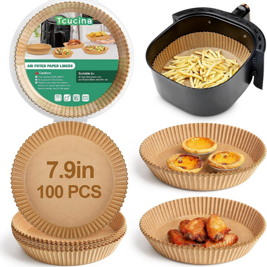 Moldes Pergamino Air Fryer 100 Unidades® — Antiadherente y Resistente al Calor