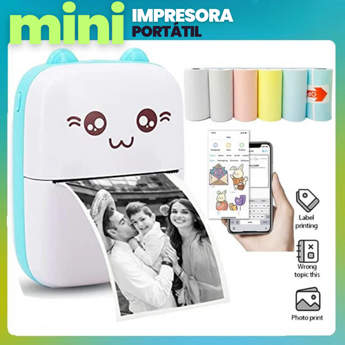 Mini Impresora Térmica Gatito® — Bluetooth Portátil sin Tinta
