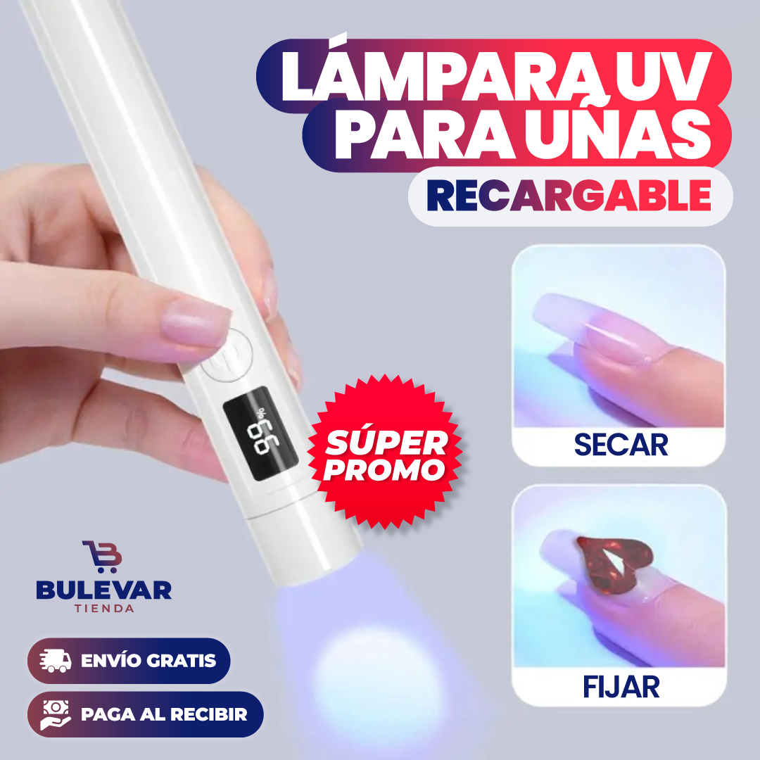 Lámpara LED UV Recargable para Uñas® — Secado Profesional de Esmalte Gel