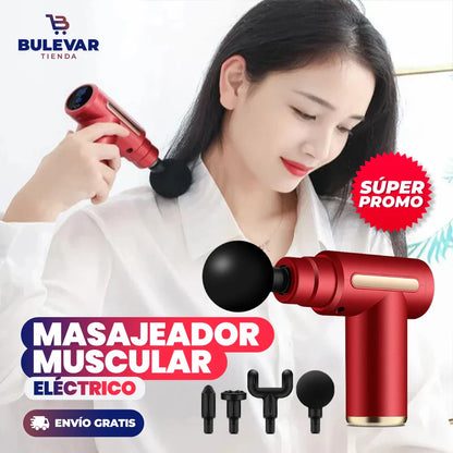 Masajeador Muscular Eléctrico® — Pistola Recargable 6 Cabezales