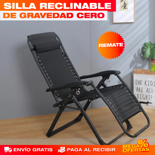 Silla Reclinable de Gravedad Cero® — Plegable con Reposapiés y Dosel