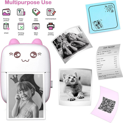 Mini Impresora Térmica Gatito® — Bluetooth Portátil sin Tinta