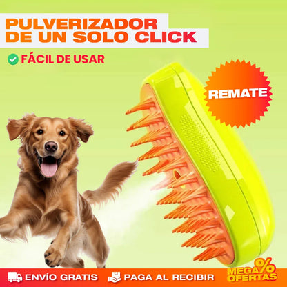 Cepillo Pulverizador Vapor para Mascotas® — Baño Relajante en Casa