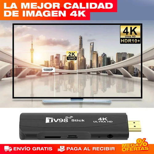 Decodificador Smart TV Android® con Control Remoto 4K