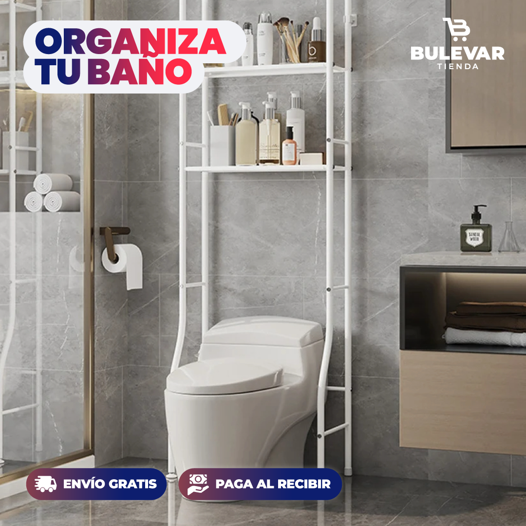 Estante Organizador para Inodoro® — Sobre el Baño con 3 Niveles