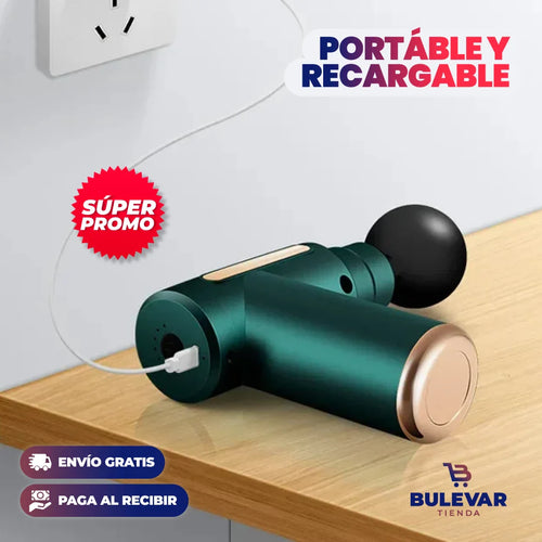 Masajeador Muscular Eléctrico® — Pistola Recargable 6 Cabezales