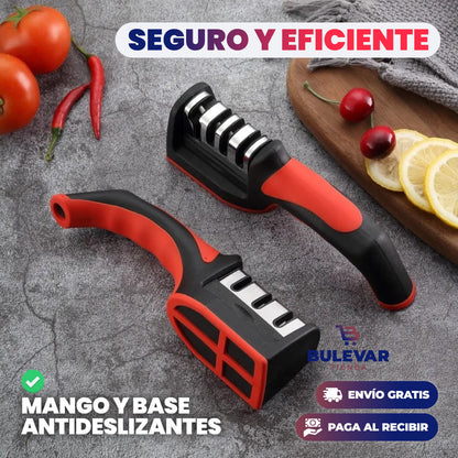Afilador de Cuchillos 3 Pasos® — Manual Profesional para Cocina y Tijeras
