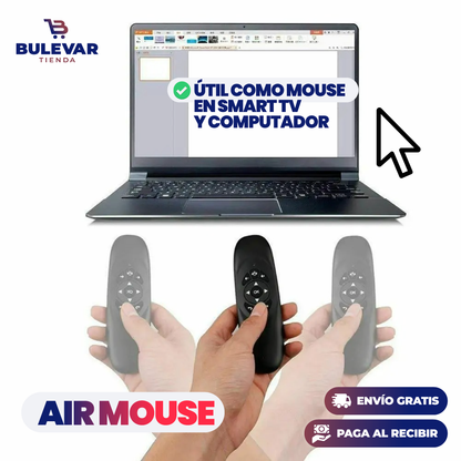 Control Remoto Teclado Air Mouse® — Inalámbrico para Smart TV y PC