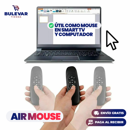 Control Remoto Teclado Air Mouse® — Inalámbrico para Smart TV y PC