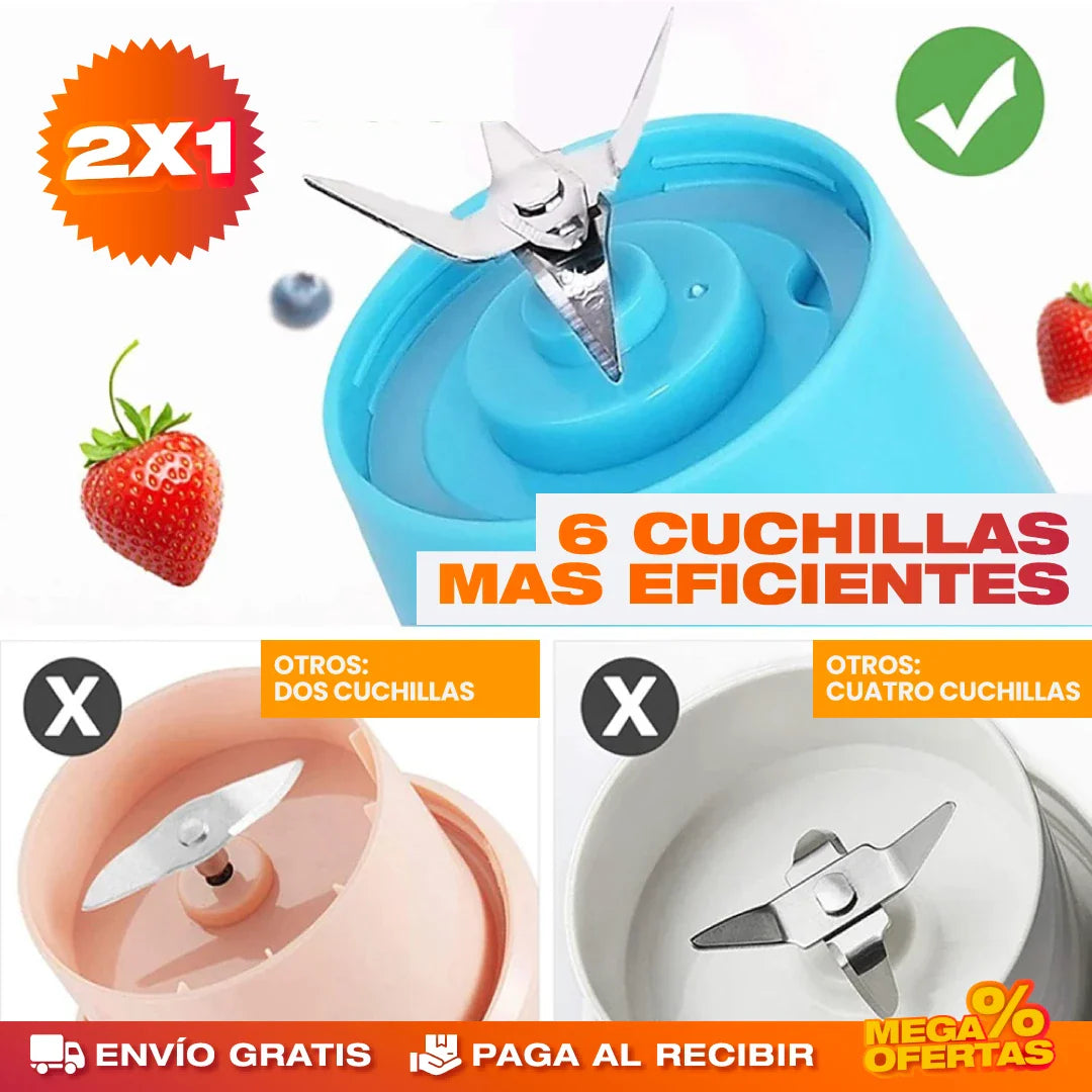 Licuadora Portátil Recargable® — Batidos en 30 Segundos | Promo 2x1