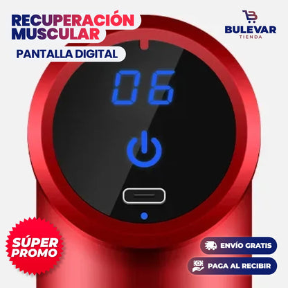 Masajeador Muscular Eléctrico® — Pistola Recargable 6 Cabezales