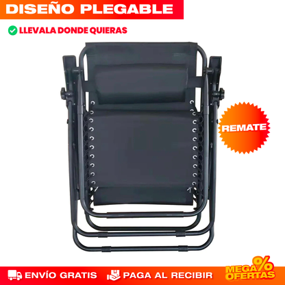 Silla Reclinable de Gravedad Cero® — Plegable con Reposapiés y Dosel