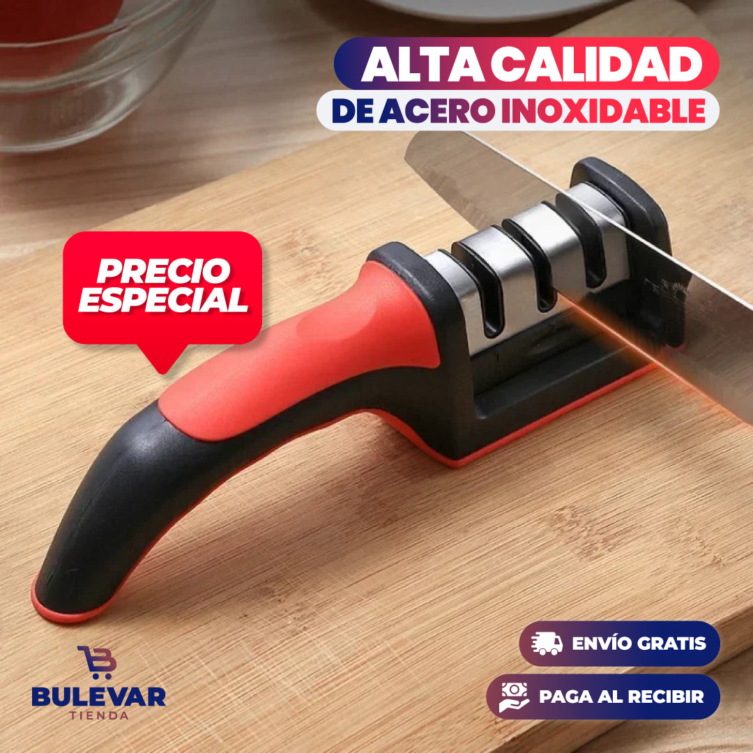 Afilador de Cuchillos 3 Pasos® — Manual Profesional para Cocina y Tijeras