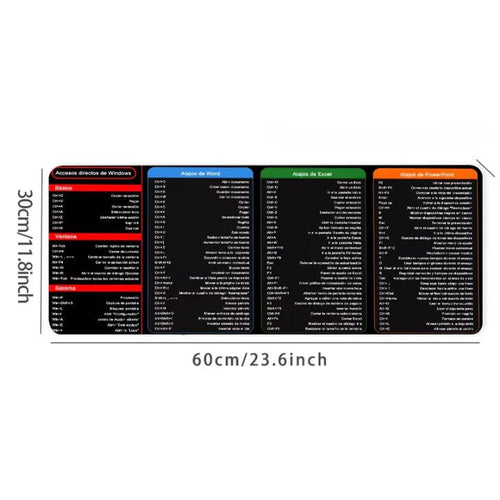 FocusPad™ - Alfombrilla XL con Atajos de Office y Windows