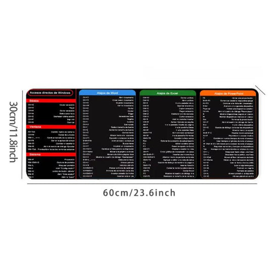 FocusPad™ - Alfombrilla XL con Atajos de Office y Windows - Charliac Bolivia