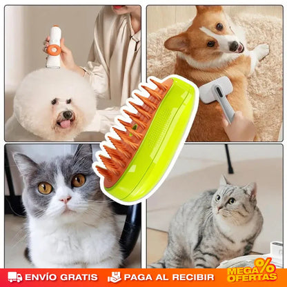 Cepillo Pulverizador Vapor para Mascotas® — Baño Relajante en Casa