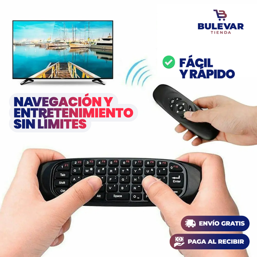 Control Remoto Teclado Air Mouse® — Inalámbrico para Smart TV y PC