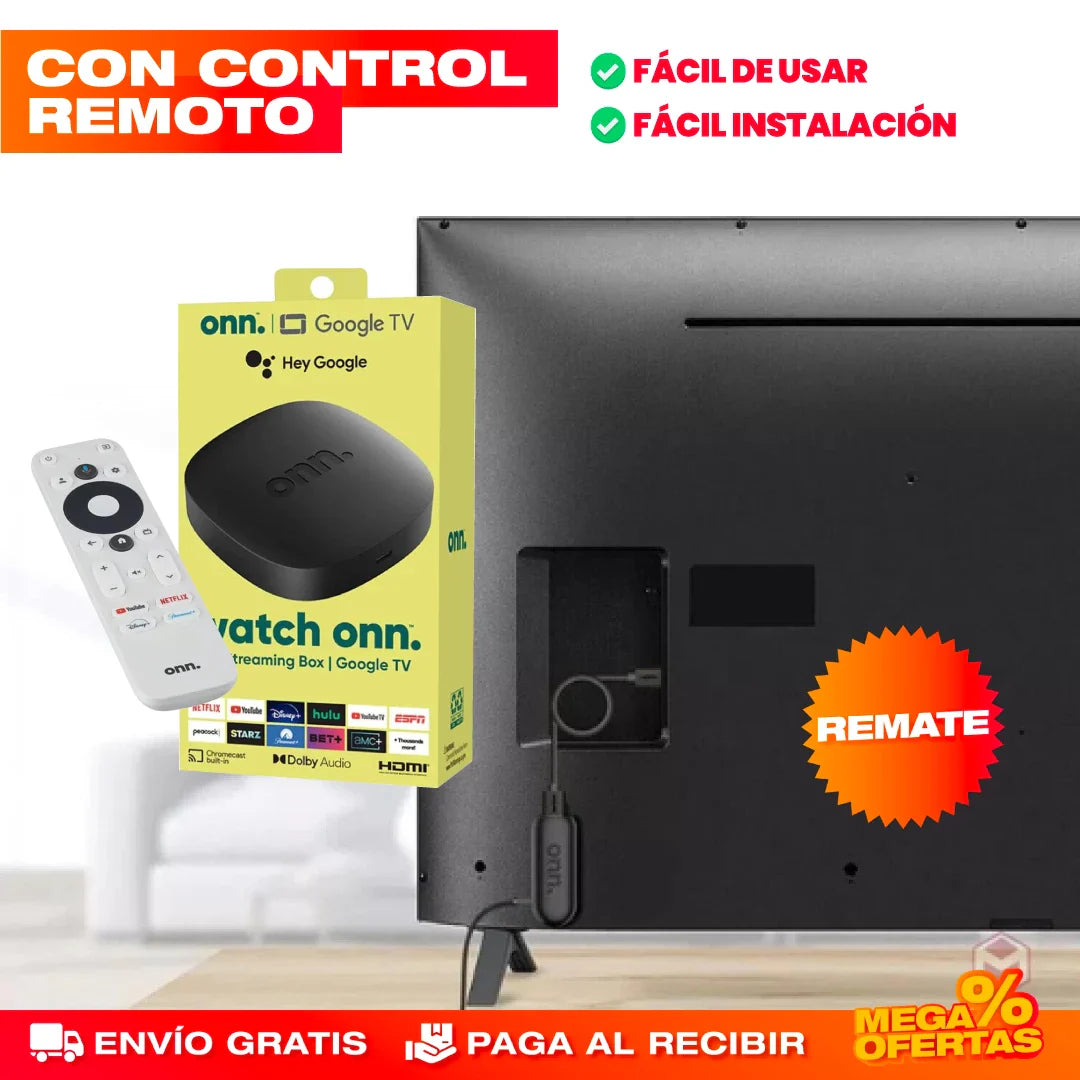 Watch Onn TV Box 4K® — Google TV Oficial con Google Assistant