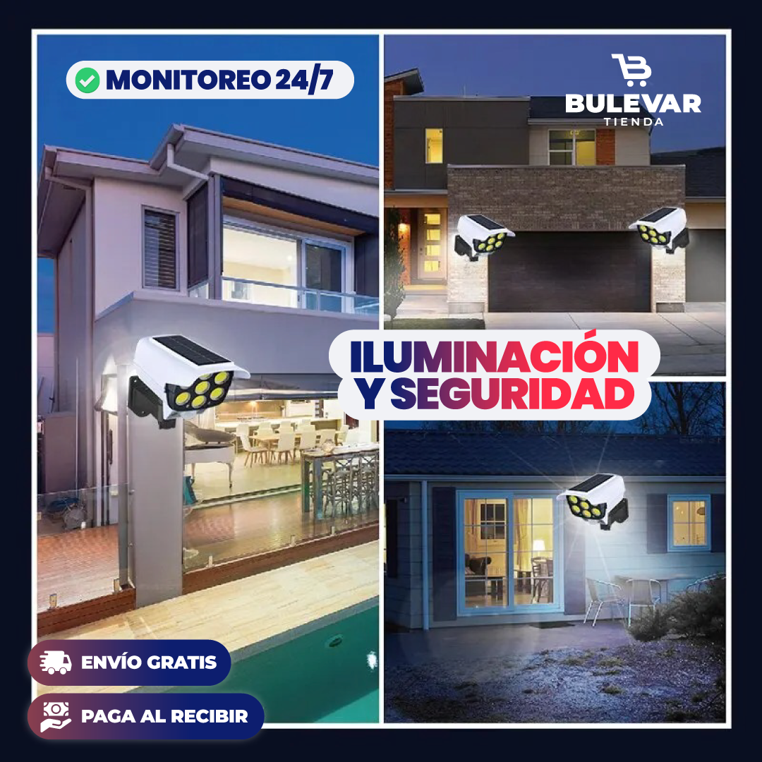 Lámpara Solar LED de Seguridad® — Sensor de Movimiento Exterior Recargable