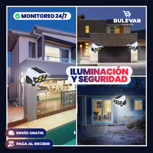 Lámpara Solar LED de Seguridad® — Sensor de Movimiento Exterior Recargable