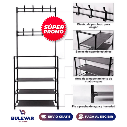 OrdenTotal Pro® - Organizador 5 Niveles Zapatos y Ropa