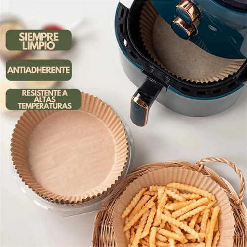 Moldes Pergamino Air Fryer 100 Unidades® — Antiadherente y Resistente al Calor