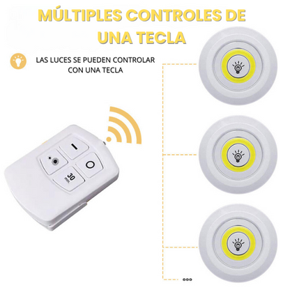 Set 3 Luces LED Inalámbricas® — Sin Cables con Control Remoto