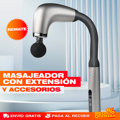 Masajeador con Extensión Recargable® — Alivia Espalda y Cuello a Profundidad