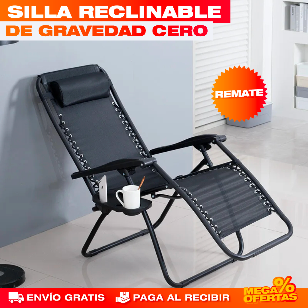 Silla Reclinable de Gravedad Cero® — Plegable con Reposapiés y Dosel