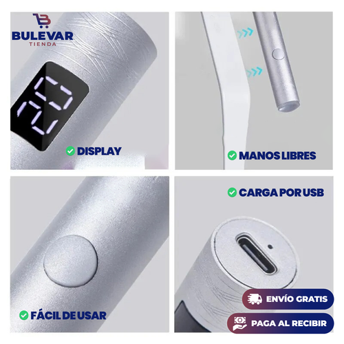 Lámpara LED UV Recargable para Uñas® — Secado Profesional de Esmalte Gel