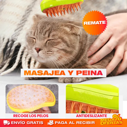 Cepillo Pulverizador Vapor para Mascotas® — Baño Relajante en Casa