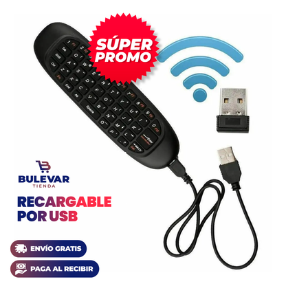 Control Remoto Teclado Air Mouse® — Inalámbrico para Smart TV y PC