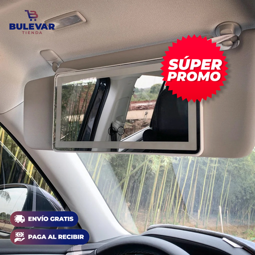 Espejo LED Portátil para Carro® — Pantalla Táctil con Iluminación Recargable