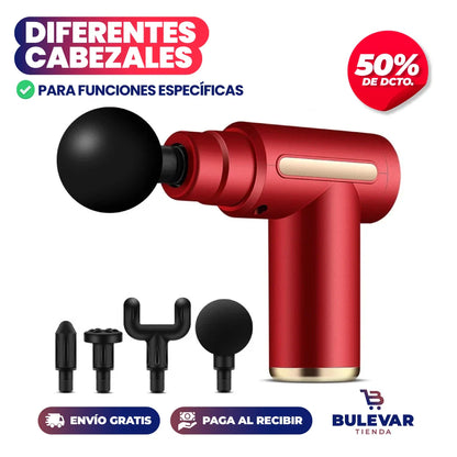 Masajeador Muscular Eléctrico® — Pistola Recargable 6 Cabezales