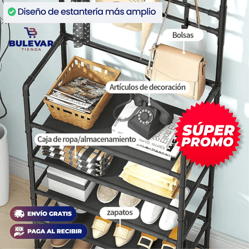 OrdenTotal Pro® - Organizador 5 Niveles Zapatos y Ropa