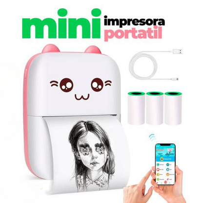 Mini Impresora Térmica Gatito® — Bluetooth Portátil sin Tinta