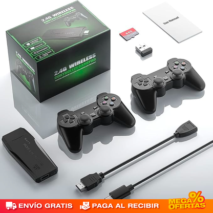 Consola GameStick 4K Retro® — +10.000 Juegos + 2 Mandos Inalámbricos