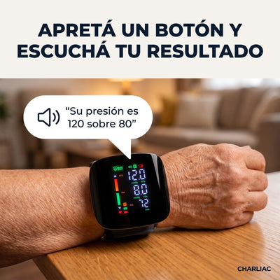 Tensiómetro Digital de Muñeca® — Voz en Español + Recargable USB-C