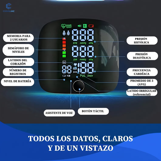 Tensiómetro Digital de Muñeca® — Voz en Español + Recargable USB-C