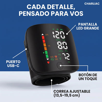 Tensiómetro Digital de Muñeca® — Voz en Español + Recargable USB-C